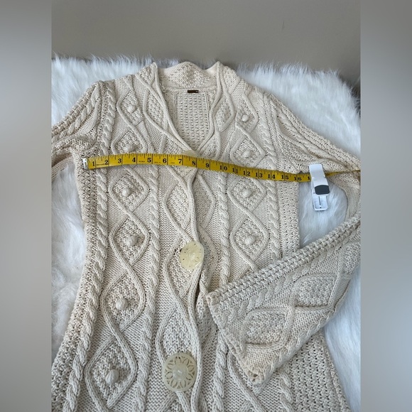 Free People Cotton Cream Ivory Cable Knit Sweater - Picture 9 of 14